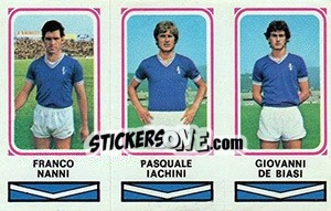 Sticker Franco Nanni / Pasquale Iachini / Giovanni De Biasi - Calciatori 1978-1979 n. 326 - Panini