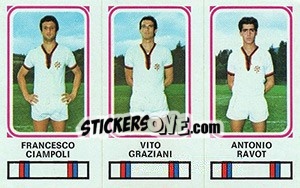 Sticker Francesco Ciampoli / Vito Graziani / Antonio Bavot - Calciatori 1978-1979 n. 338 - Panini