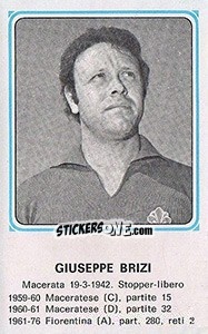 Sticker Giuseppe Brizi - Calciatori 1978-1979 n. 339 - Panini