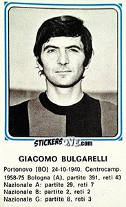 Sticker Giacomo Bulgarelli - Calciatori 1978-1979 n. 341 - Panini