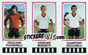 Sticker Graziano Piagnerelli / Corrado Benedetti / Giampiero Ceccarelli - Calciatori 1978-1979 - Panini