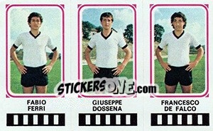 Sticker Fabio Ferri / Giuseppe Dossena / Francesco De Falco - Calciatori 1978-1979 n. 348 - Panini