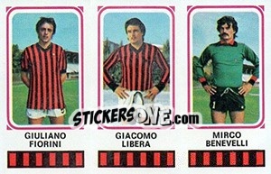 Sticker Giulliano Fiorini / Giacomo Libera / Mirco Benevelli - Calciatori 1978-1979 n. 357 - Panini