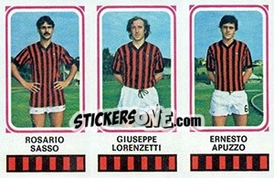 Cromo Rosario Sasso / Giuseppe Lorenzetti / Ernesto Apuzzo - Calciatori 1978-1979 - Panini