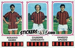 Sticker Rosario Sasso / Giuseppe Lorenzetti / Ernesto Apuzzo - Calciatori 1978-1979 n. 358 - Panini