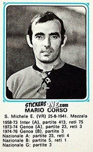 Sticker Mario Corso - Calciatori 1978-1979 n. 369 - Panini