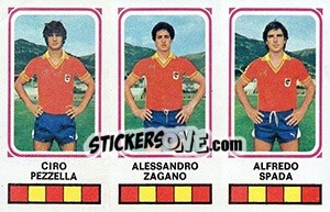Sticker Ciro Pezzela / Alessandro Zagano / Alfredo Spada - Calciatori 1978-1979 n. 375 - Panini