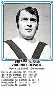 Sticker Virginio Depaoli - Calciatori 1978-1979 - Panini