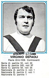 Sticker Virginio Depaoli - Calciatori 1978-1979 n. 380 - Panini