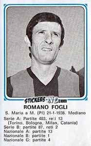 Figurina Romano Fogli - Calciatori 1978-1979 - Panini