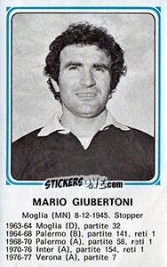 Figurina Mario Giubertoni - Calciatori 1978-1979 - Panini