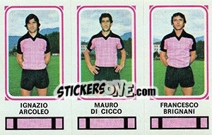 Sticker Ignazio Arcoleo / Mauro Di Cicco / Francesco Brignani - Calciatori 1978-1979 n. 405 - Panini