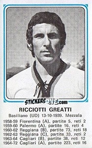 Sticker Ricciotti Greatti - Calciatori 1978-1979 n. 409 - Panini