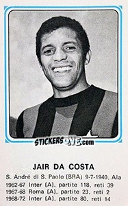 Cromo Jair De Costa - Calciatori 1978-1979 - Panini