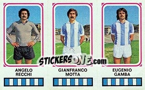 Cromo Angelo Recchi / Gianfranco Motta / Eugenio Gamba - Calciatori 1978-1979 - Panini