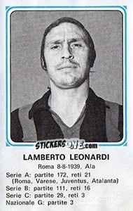 Sticker Lamberto Leonardi - Calciatori 1978-1979 - Panini