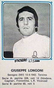 Sticker Giuseppe Longoni - Calciatori 1978-1979 - Panini