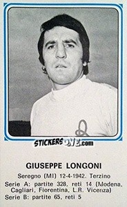 Sticker Giuseppe Longoni - Calciatori 1978-1979 n. 430 - Panini