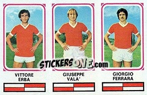 Sticker Vittore Erba / Giuseppe Vala' / Giorgio Ferrara - Calciatori 1978-1979 n. 436 - Panini