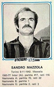 Figurina Sandro Mazzola - Calciatori 1978-1979 - Panini