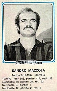 Sticker Sandro Mazzola - Calciatori 1978-1979 n. 440 - Panini