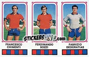Sticker Francesco Chimenti / Ferdinando Bozzi / Fabrizio Deogratias - Calciatori 1978-1979 n. 447 - Panini