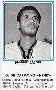 Sticker O. De Carvalho 'Nene' - Calciatori 1978-1979 n. 450 - Panini