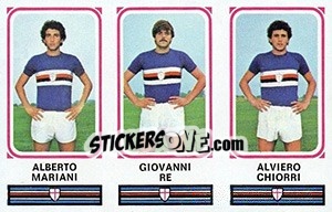 Sticker Alberto Mariani / Giovanni Re / Alviero Chiorri - Calciatori 1978-1979 n. 458 - Panini