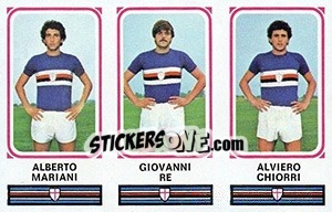 Sticker Alberto Mariani / Giovanni Re / Alviero Chiorri - Calciatori 1978-1979 - Panini