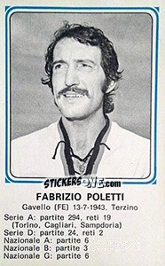 Cromo Fabrizio Poletti - Calciatori 1978-1979 - Panini