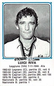 Figurina Luigi Riva - Calciatori 1978-1979 - Panini