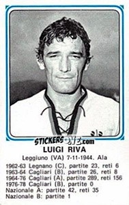 Sticker Luigi Riva - Calciatori 1978-1979 n. 479 - Panini