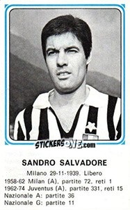 Cromo Sandro Salvadore - Calciatori 1978-1979 - Panini