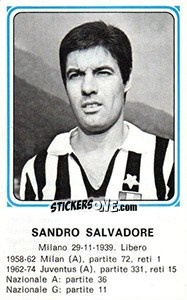 Sticker Sandro Salvadore - Calciatori 1978-1979 n. 480 - Panini