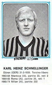 Sticker Karl Heinz Schnellinger - Calciatori 1978-1979 n. 481 - Panini