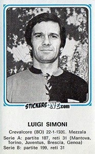 Figurina Luigi Simoni - Calciatori 1978-1979 - Panini