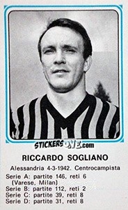 Figurina Riccardo Sogliano - Calciatori 1978-1979 - Panini