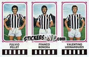 Sticker Fulvio Fellet / Franco Bonora / Valentino Leonarduzzi - Calciatori 1978-1979 n. 495 - Panini
