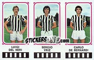Sticker Luigi Del Neri / Sergio Vriz / Carlo De Bernardi - Calciatori 1978-1979 n. 496 - Panini