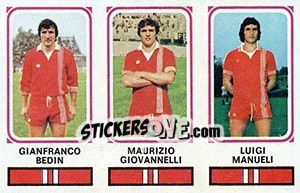 Sticker Gianfranco Bedin / Maurizio Giovanelli / Luigi Manueli - Calciatori 1978-1979 n. 506 - Panini