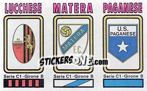 Sticker Badge Lucchese / Matera / Paganese - Calciatori 1978-1979 - Panini