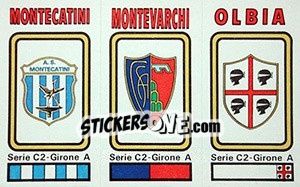 Sticker Badge Montecatini Terme / Moontevarchi / Olbia - Calciatori 1978-1979 - Panini