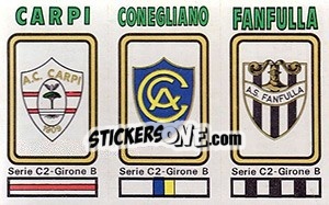 Sticker Badge Carpi / Conegliano / Fanfulla - Calciatori 1978-1979 n. 567 - Panini
