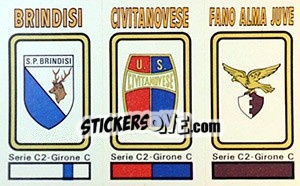Figurina Badge Brindisi / Civitanovese / Fano Almo Juve - Calciatori 1978-1979 - Panini