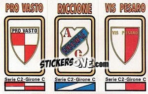 Figurina Badge Pro Vasto / Riccione / Vis Pesaro - Calciatori 1978-1979 - Panini