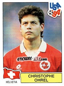 Sticker Christophe Ohrel - FIFA World Cup USA 1994. Dutch version - Panini