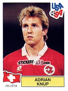 Sticker Adrian Knup - FIFA World Cup USA 1994. Dutch version - Panini