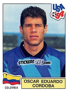 Sticker Oscar Eduardo Cordoba - FIFA World Cup USA 1994. Dutch version - Panini