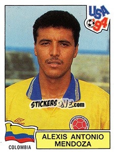 Sticker Alexis Antonio Mendoza - FIFA World Cup USA 1994. Dutch version n. 38 - Panini
