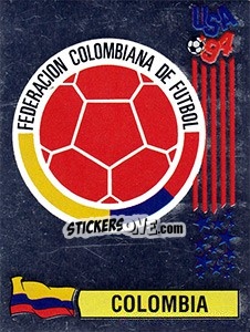 Sticker Emblem Colombia - FIFA World Cup USA 1994. Dutch version - Panini